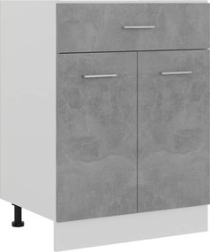 vidaXL betonszürke szerelt fa fiókos alsószekrény 60 x 46 x 81,5 cm
