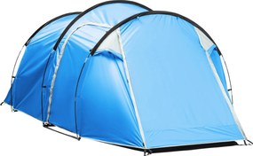Outsunny 2-3 Fős Stabil, Vízhatlan Családi Kempingtábor Tető, Két Alvó Fülkével, Álló Magassággal, 2000mm Vízoszlopos Dóm Sátor, Túrázáshoz | Aosom