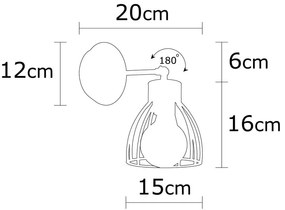 Fekete-bronzszínű fali lámpa ø 15 cm Kemah – Opviq lights