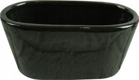 Virágcserép kerámia fedél fekete ovális 16,5x7x8