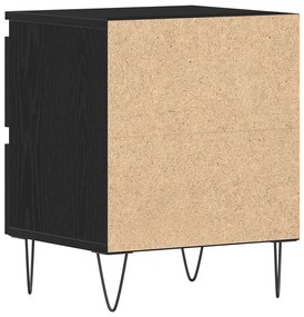 Éjjeli szekrény 2 db fekete tölgy 40x35x50 cm összeszerelt fa