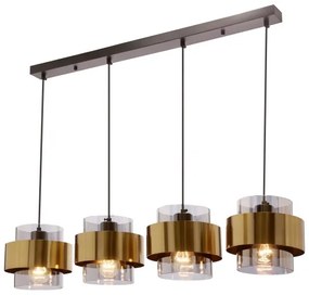 Csillár zsinóron SPIEGA 4xE27/60W/230V arany/fekete