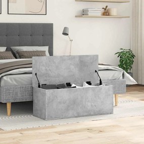 betonszürke szerelt fa tárolóláda 90 x 35 x 35 cm