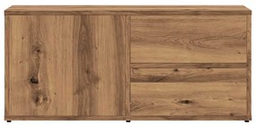 kézműves tölgy színű szerelt fa TV-szekrény 80x34x35,5 cm