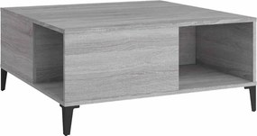 vidaXL szürke sonoma színű szerelt fa dohányzóasztal 80 x 80 x 36,5 cm