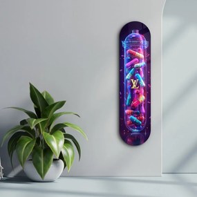 Colorful LV Tube edzett üvegkép, 20 x 80 cm