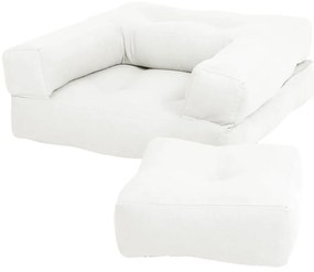 Mini Cube Creamy kinyitható gyerekfotel lábtartóval - Karup Design