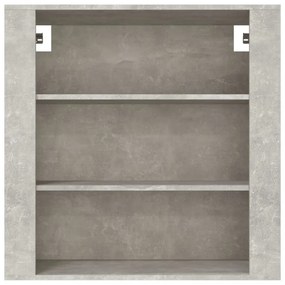 betonszürke szerelt fa faliszekrény 80 x 313 x 80 cm