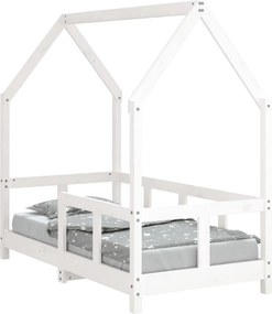 vidaXL fehér tömör fenyőfa gyerekágykeret 70 x 140 cm