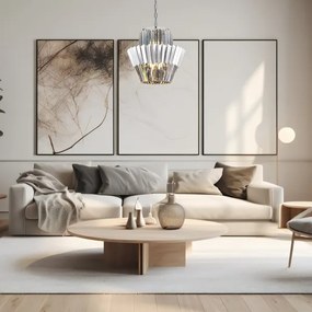 Csillár láncon DONNA 9xE14/40W/230V átm. 45 cm matt króm