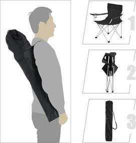 ROVER kempingszékek, 2 db-os szett, fekete SongmicsHome