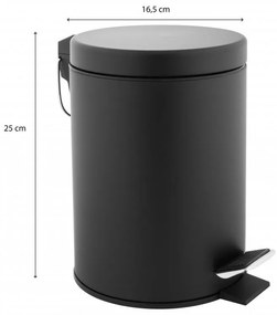 Erga Szemetes fürdőbe, WC-be czarny segregacja - Yoka