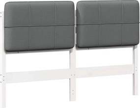 vidaXL Kárpitozott fejtámla fejtámlával Fehér és világosszürke 140 cm