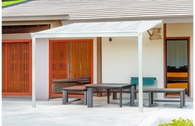 alumínium pergola LANITPLAST WALL 33 fehér + clear PC LG2085