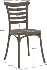 Rakásolható szék, szürkésbarna taupe, SAVITO