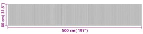 négyszögletű sötétbarna bambusz szőnyeg 80 x 500 cm