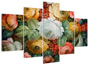 A festett virágcsokor képe (150x105 cm)