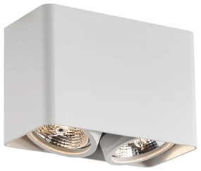 Design felületre szerelt spotlámpa fehér GU10 70mm 2-lámpás forgatható és dönthető - Vox