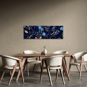 Kép - Őszi virágok (órával) (90x30 cm)
