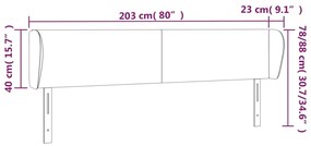 fehér műbőr szárnyas fejtámla 203x23x78/88 cm