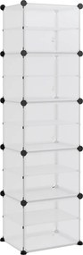vidaXL átlátszó polipropilén cipőtartó 44 x 31,5 x 153,5 cm
