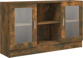 vidaXL füstös tölgy színű szerelt fa vitrinszekrény 120 x 30,5 x 70 cm
