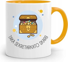 Sárga Bögre Ajándék A Titkárnőnek Egy Kincs, fényképes nyomtatással
