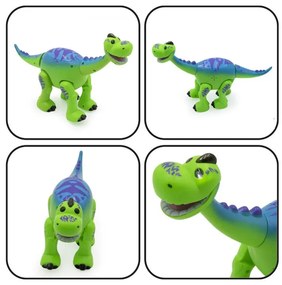 Sauropoda dinoszaurusz - önjáró dínó, világító szemekkel, kígyóval / távirányítós