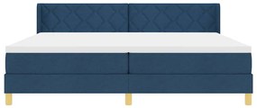 Rugós Ágy matracmal fejtámlával Kék 200 x 200 cm szövet