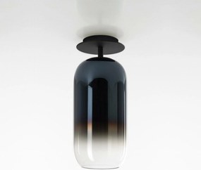 Artemide Gople mennyezeti lámpa fekete/kék, fúvott üveg, E27, 20W