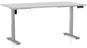 Állítható magasságú asztal OfficeTech B, 160 x 80 cm, szürke alap, világos szürke