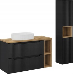 Bútorszett 100cm-es asztallappal, Beyond pultra szerelhető mosdóval és magas szekrénysel