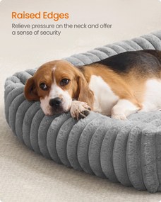 Nagy kutyafekhely, puha párnázással, mosható, 91 x 68 x 18 cm, galambszürke