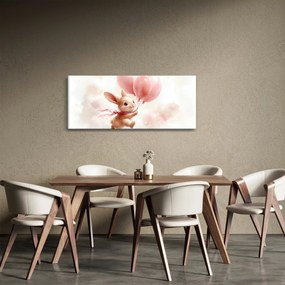 Kép - Nyuszi léggömbökkel (120x50 cm)