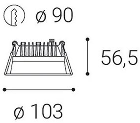 LED2-LED Dimmelhető fürdőszobai beépíthető lámpa ZETA LED/10W/230V 3000K IP44