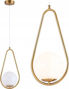 Mennyezeti függőlámpa Fehér Gömb Arany Lámpatest Elegáns Modern