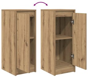 kézműves tölgy színű szerelt fa tálalószekrény 29,5x34x76 cm