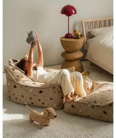 Világosbarna buklé-zsenília gyerek babzsákfotel Terrazzo Square – Wigiwama