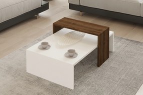 Dohányzóasztal Glow - White, Walnut