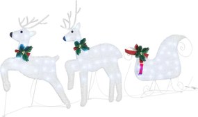 vidaXL LED Rénszarvasok 3 pcs Hideg Fehér szövet