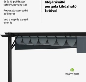 Blumfeldt Pantheon Robust Pergola, 3x4 m időjárásálló porszórt acél