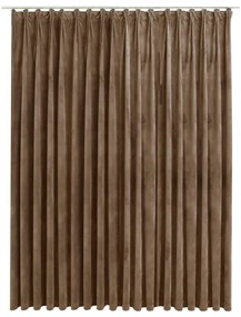 bézsszínű bársony sötétítőfüggöny kampókkal 290 x 245 cm