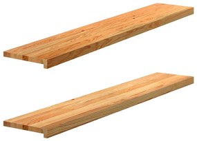 ablakpárkányok 2 db világosbarna 140x30x2 cm tömör fa tölgyfa