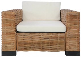 természetes rattan fotel párnával