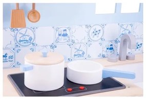 New Classic Toys - Fa konyha kiegészítőkkel kék