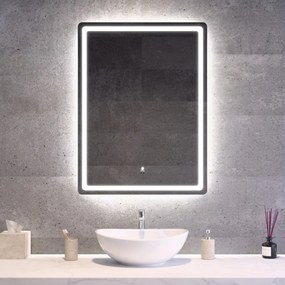 Álló fürdőszobai LED tükör 60x80cm | Gesztusvezérlés - Páramentesítő - Fényerő és színhőmérséklet szabályozás | Welland Type20V