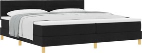 vidaXL Boxrugós ágy matracmal fejtámlával Fekete 200 x 200 cm szövet