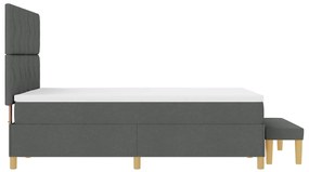 Box Spring Ágy Matraccal és Pad Dark Grey 140x200 cm Szövet