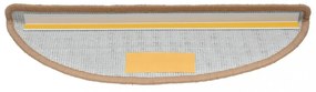 10 db bézs színű, félkör alakú lépcsőszőnyeg 56 x 17 x 3 cm
