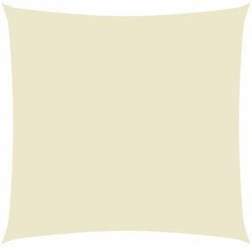 krémszínű négyzet alakú oxford-szövet napvitorla 5 x 5 m